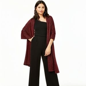 Charter Club Dark Red Metallic Oversized Cashmere Wrap
